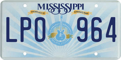 MS license plate LPO964