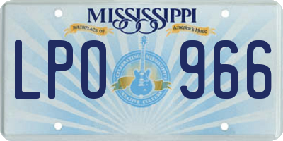 MS license plate LPO966