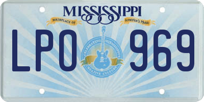 MS license plate LPO969