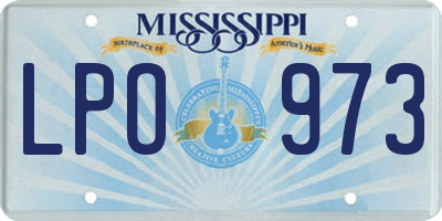 MS license plate LPO973