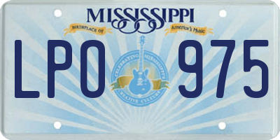 MS license plate LPO975
