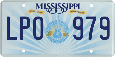 MS license plate LPO979