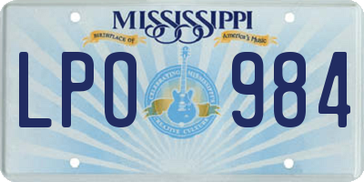MS license plate LPO984
