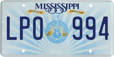 MS license plate LPO994