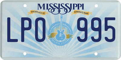 MS license plate LPO995