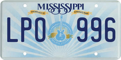 MS license plate LPO996