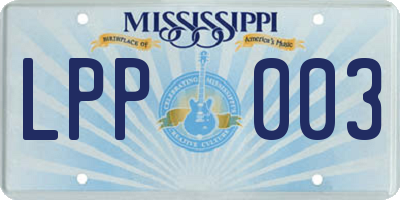 MS license plate LPP003