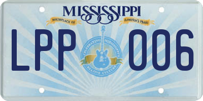 MS license plate LPP006