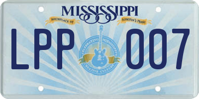MS license plate LPP007