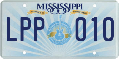 MS license plate LPP010