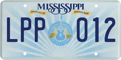 MS license plate LPP012