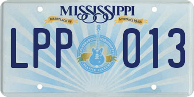 MS license plate LPP013
