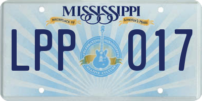 MS license plate LPP017