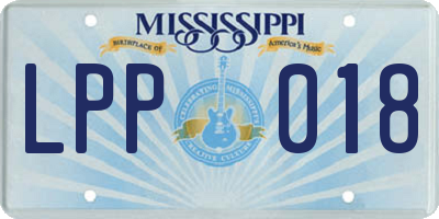 MS license plate LPP018