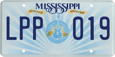 MS license plate LPP019