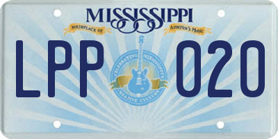 MS license plate LPP020