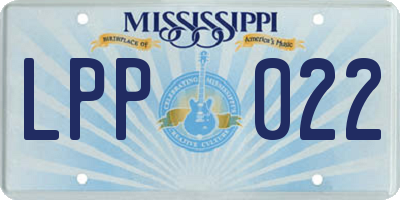 MS license plate LPP022