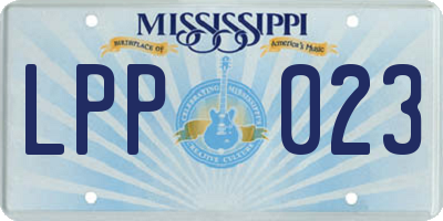 MS license plate LPP023