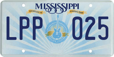 MS license plate LPP025