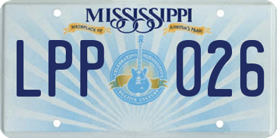 MS license plate LPP026