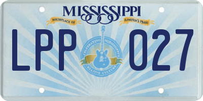 MS license plate LPP027