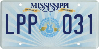 MS license plate LPP031