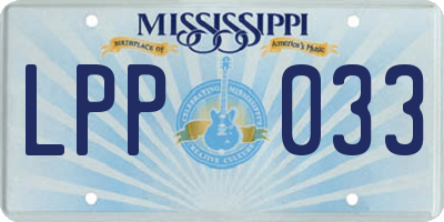 MS license plate LPP033