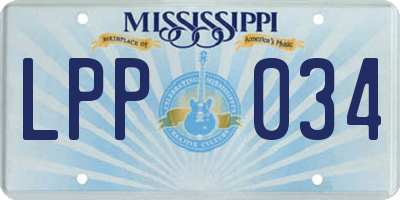 MS license plate LPP034