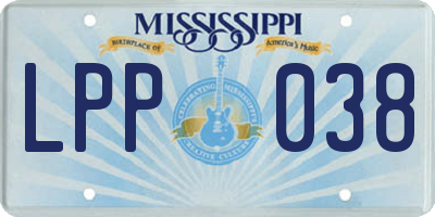 MS license plate LPP038