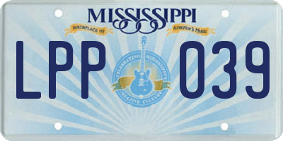 MS license plate LPP039