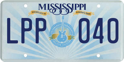 MS license plate LPP040