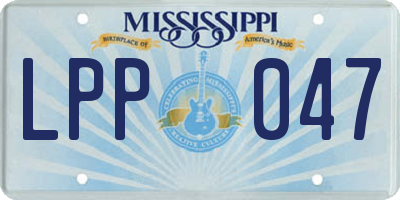 MS license plate LPP047