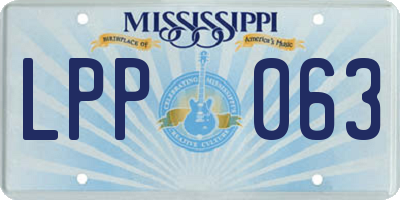 MS license plate LPP063