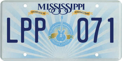 MS license plate LPP071