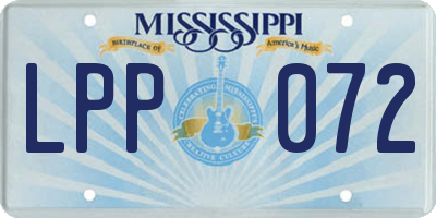 MS license plate LPP072