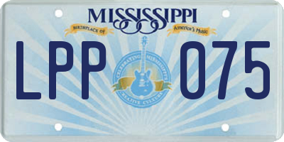 MS license plate LPP075