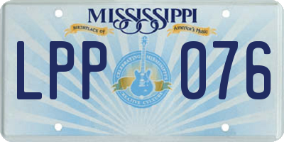 MS license plate LPP076