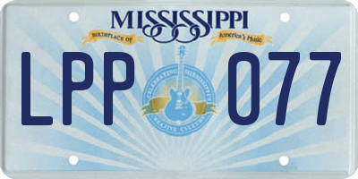MS license plate LPP077