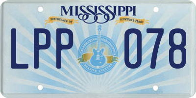 MS license plate LPP078