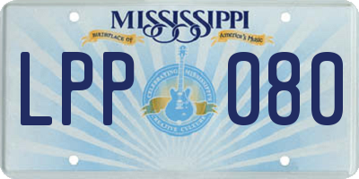 MS license plate LPP080