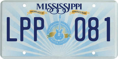 MS license plate LPP081