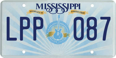 MS license plate LPP087