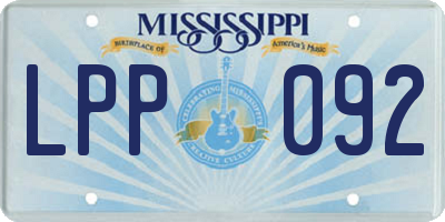 MS license plate LPP092