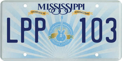 MS license plate LPP103