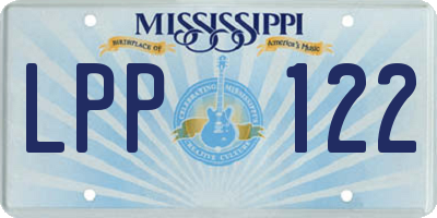 MS license plate LPP122