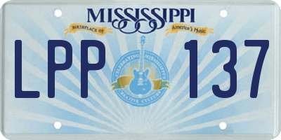 MS license plate LPP137