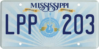 MS license plate LPP203