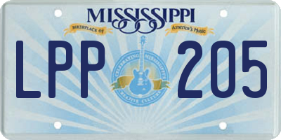 MS license plate LPP205