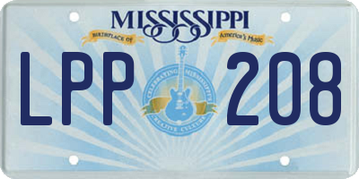 MS license plate LPP208