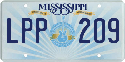 MS license plate LPP209